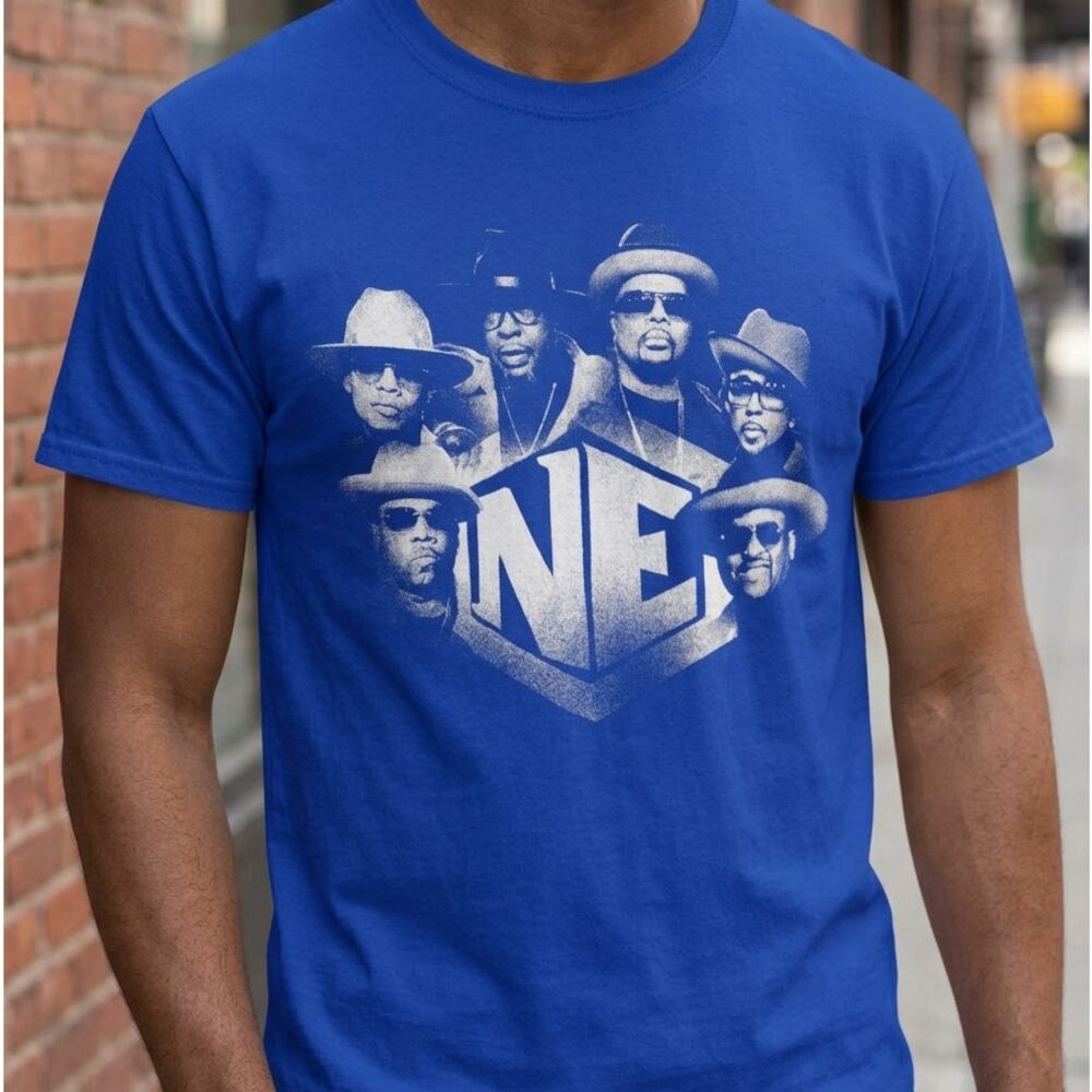 Men's New Edition The Culture Tour 2021 Concert Shirt Blue Medium